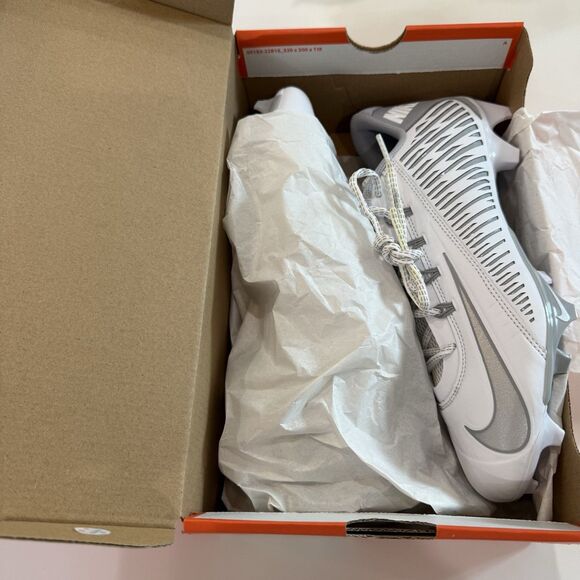Size 10.5 Nike Vapor Edge VC White/Silver Men\'s Football Cleats (DO6294-100) main image 9
